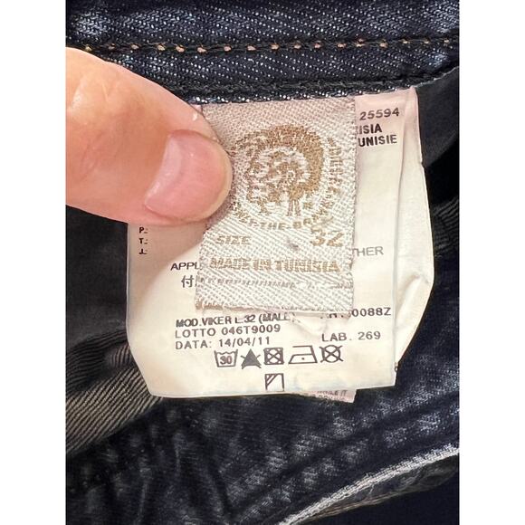 Diesel Viker Regular Straight Jeans Men's Size W32 L32 Button Fly 0088Z - Picture 10 of 16